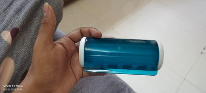 Foreign Holics Self-Adhesive Plastic Toothbrush Holder with Cover for Bathroom